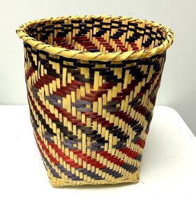 Choctaw Basket Hand Woven and Hand Cut Cane