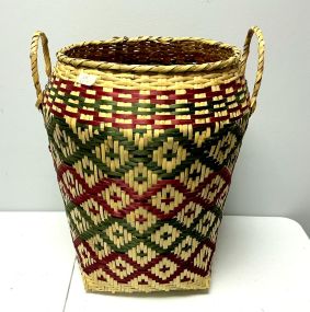 Choctaw Basket Hand Woven and Hand Cut Cane