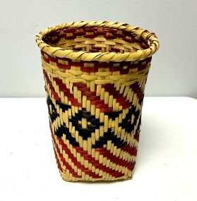 Choctaw Basket Hand Woven and Hand Cut Cane