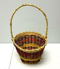 Choctaw Basket Hand Woven and Hand Cut Cane