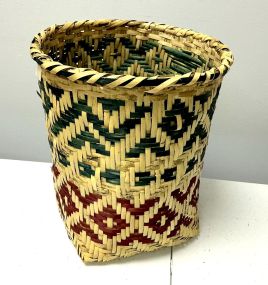 Choctaw Basket Hand Woven and Hand Cut Cane