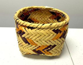 Choctaw Basket Hand Woven and Hand Cut Cane