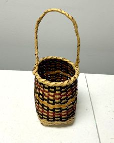 Choctaw Basket Hand Woven and Hand Cut Cane