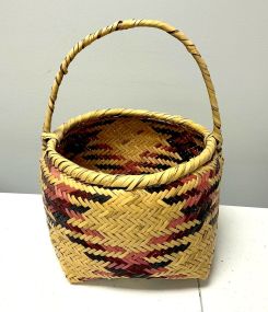 Choctaw Basket Hand Woven and Hand Cut Cane