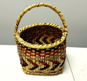 Choctaw Basket Hand Woven and Hand Cut Cane