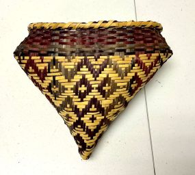 Choctaw Basket Hand Woven and Hand Cut Cane