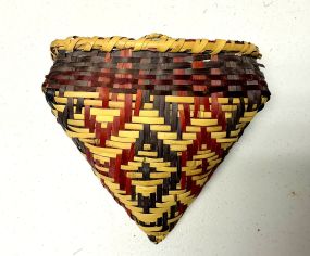 Choctaw Basket Hand Woven and Hand Cut Cane