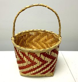 Choctaw Basket Hand Woven and Hand Cut Cane