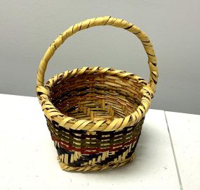 Choctaw Basket Hand Woven and Hand Cut Cane
