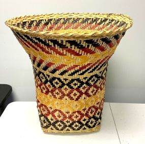 Choctaw Basket Hand Woven and Hand Cut Cane
