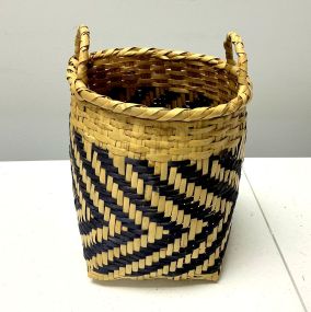 Choctaw Basket Hand Woven and Hand Cut Cane