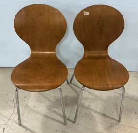 Mid Century Style Bent Plywood Farfalla Side Chairs