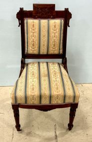 Victorian Eastlake Walnut Parlor Side Chair