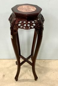 Chinese Rosewood Marble Top Plant Stand 36