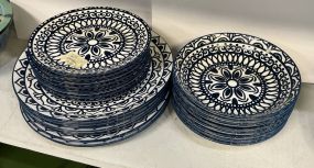 Blue & White Medallion Dinnerware Set