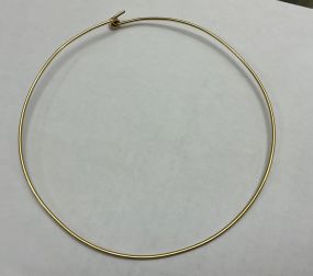 14k Solid Gold Structured Omega Collar Necklace