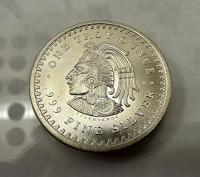 1 oz .999 Aztec Calendar Authentic Silver Coin