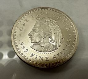 1 oz .999 Aztec Calendar Authentic Silver Coin