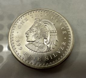 1 oz .999 Aztec Calendar Authentic Silver Coin