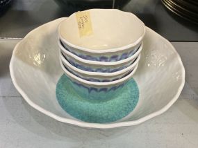222 fifth Ceramic Serving Bowl and Small Bowls