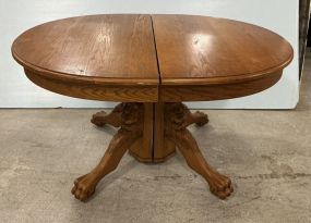 Late 20th Century Oak Lion Head Pedestal Table