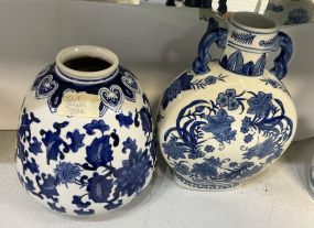 Blue and White Ceramic Flower Vases