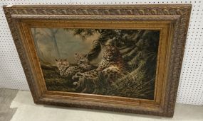 Designer Signed Framed Leopard Print 36