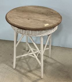 White Wicker Round Patio Table  29