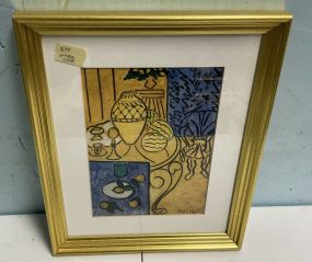 Matisse Print Henri Matisse's Interior in Yellow and Blue 16h 13w