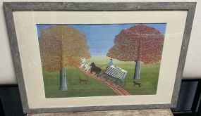 Theora Hamblett VTG Limited Edition Print Carrying Cotton to the Gin