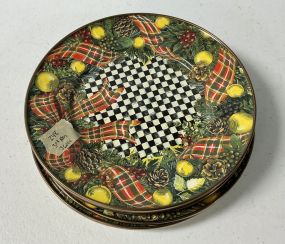 Eight Mackenize Childs Evergreen Salad Plates  8