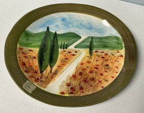 Veitri Tuscan Poppy Field Large Platter 15