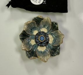 Jay Strongwater Figural Pansy Flower Enamel & Rhinestone Ring Tray 3