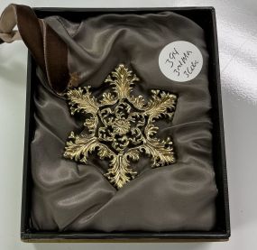 L Objet Snowflake1st Edition Gold Tone Ornament