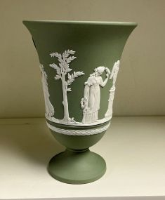 Wedgwood Bacchus Vase Celadon Jasperware 6