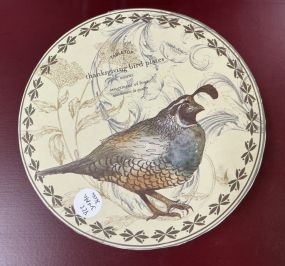 Pottery Barn Four Thanksgiving Bird Plates 8.5