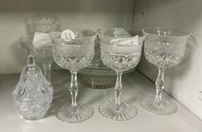 Pressed Glass Stems and Dish