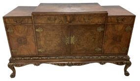 Early 1900's English Art Deco Burl Sideboard 40