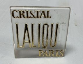 Lalique Cristal Paris Gold Frosted Trade Display Sign  4