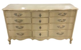 French Provincial Painted White Triple Dresser 34