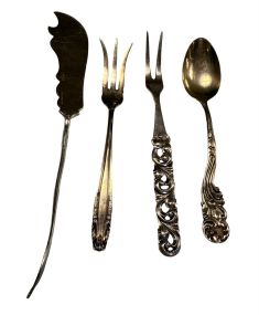 3.130 ozt Assorted Sterling Butter, Cocktail, and Spoon