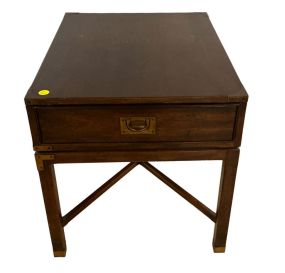 Heritage Walnut Campaign Style Lamp Table 22