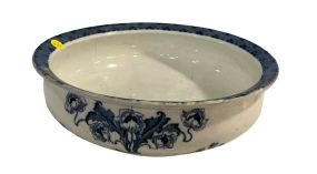 Tunstall England Large Transfer Ware Blue and White Wash Bowl 16