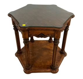 Octagon Accent Walnut Lamp Table 22