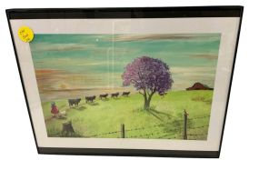 M.B. Mayfield Print of Orignial Little Phyllis bringing the Cows Home