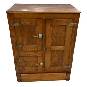 1911 Oak Ice Box Cabinet