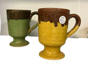 2pc Pigeon Forge Pottery Mug Set, signed 5