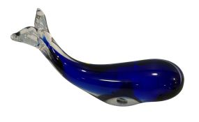 Art Glass Murano Style Blue Whale 10