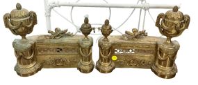 Brass Neoclassical Fire Gate Pieces