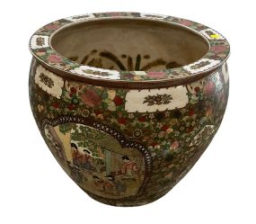 Large Chinese Rose Medallion Fish Bowl 20